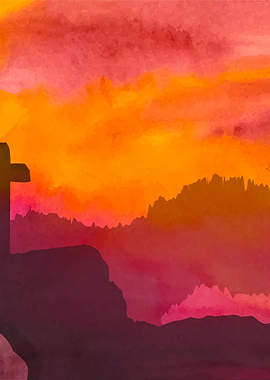 Easter Scene With Cross Je