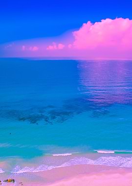 Pink Sunrise Over The Sea