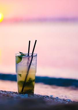 Mojito Cocktail At The Sea