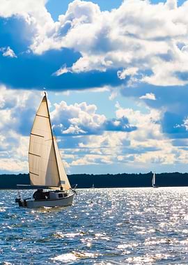 Sailboats On Lake