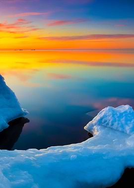Baltic Sea Shore In Snowy