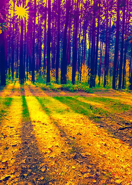 Pine Forest In The Morning