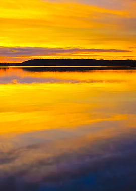 Lake With Reflected Sky In
