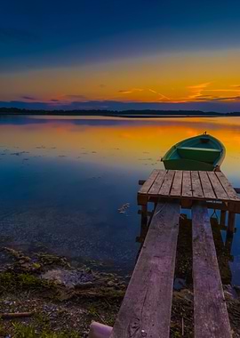 Beautiful Lake Sunset With