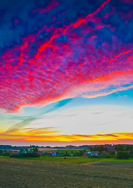 Beautiful Sunset Sky Over