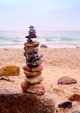 Balanced Pepples At The Ba