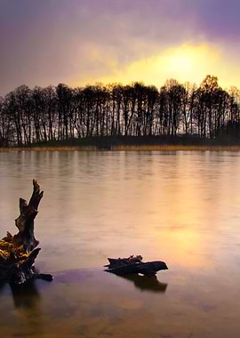 Lake With Stormy Sky