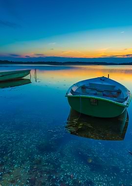 Fisherman Boats Moored On
