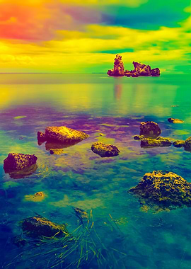 Sunset Over Rocky Sea Coas