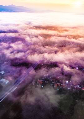 Aerial View Of Morning Tow