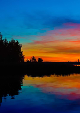Colorful Sunrise On A Lake