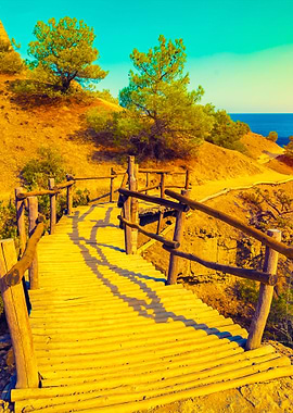 Wooden Bridge In Autumn Pa
