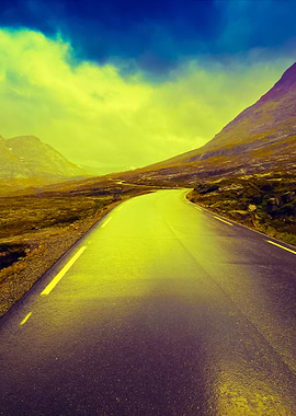 Driving A Car On Mountain