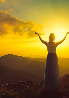 Dusk On Top Of The Mountai