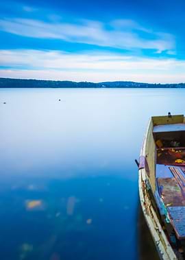 Lake Shore With Moored Boa