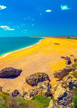 Panoramic View Of Pink Lak