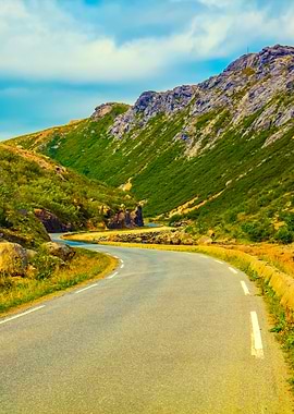 Driving A Car On A Mountai