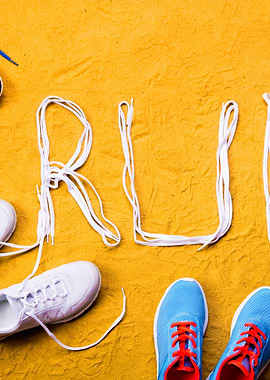 Running Shoes And Run Sign