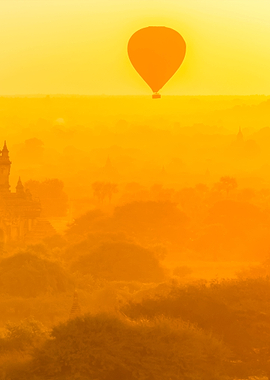 Hot Air Balloon Over Lands