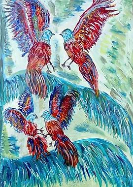 Phoenix Birds of cedar