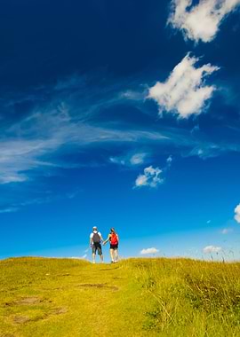 Hikers On The Top Of Mount
