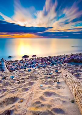 Rocky Sea Shore With Drift