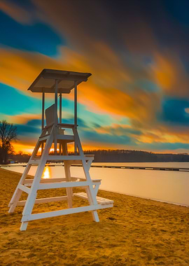 Lifeguard Hut On Lake Shor