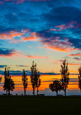 Beautiful Sunset Sky Over