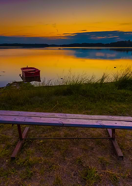 Beautiful Lake Sunset With