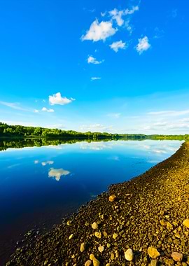 Daugava River With Reflect