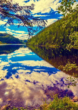 Rocky Shore Of The Mountai