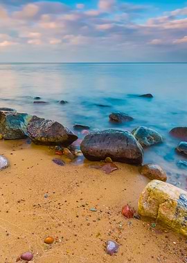Rocky Sea Shore At Sunrise