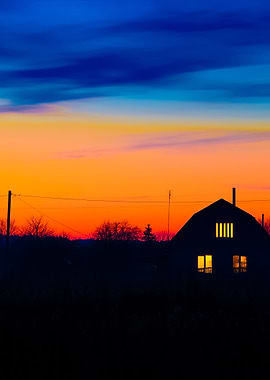 Rural Landscape In Evening
