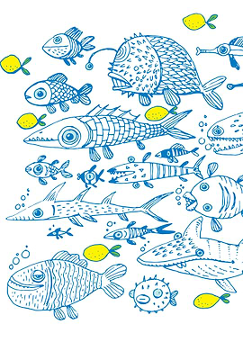 flock of different fishes