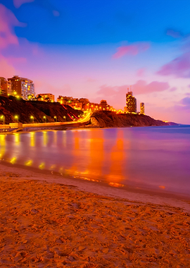Netanya City At Sunset Sea