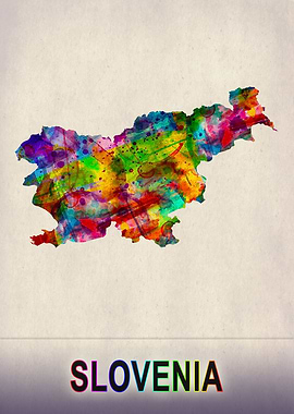 Slovenia Map in Watercolor