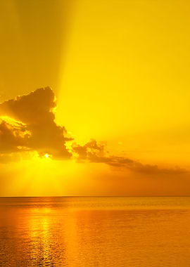 Magic Golden Sunset Over S