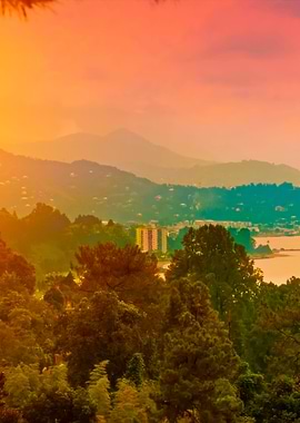 Morning Panoramic View Of