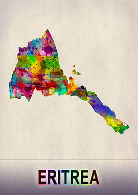 Eritrea Map in Watercolor