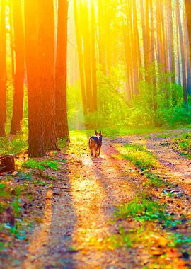 Pine Forest In Autumn