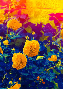 BlueYellow Vintage Roses B