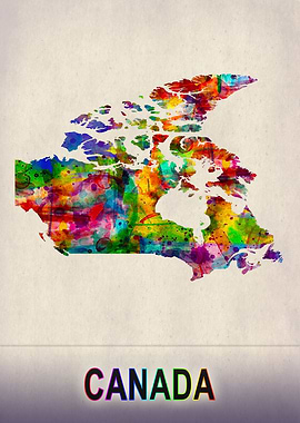 Canada Map in Watercolor