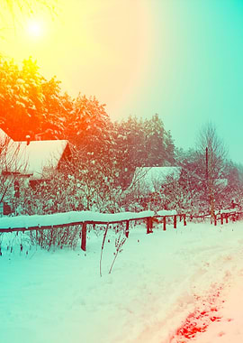 Snowy Winter Rural Landsca