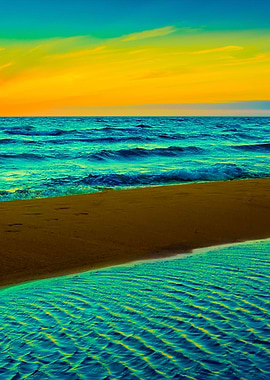 Beautiful Sunset Over Sea