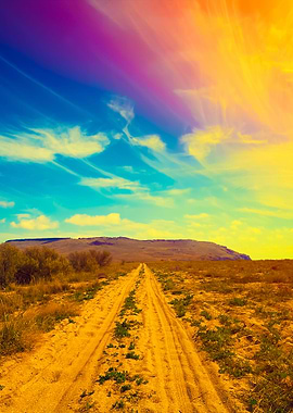 The Dirt Road In Desert