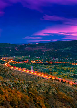 Night Panoramic View Of Mt