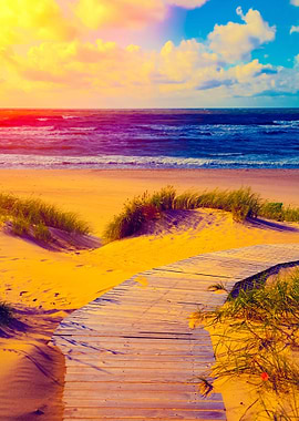 Marine Landscape At Sunset