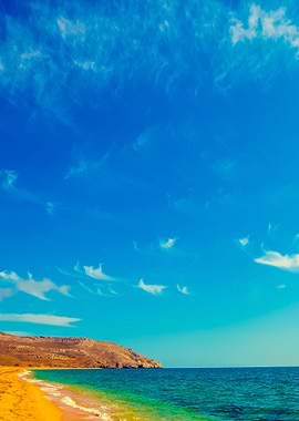 Wild Deserted Beach With C