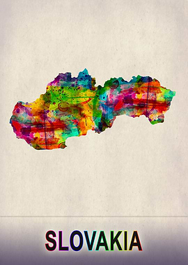Slovakia Map in Watercolor