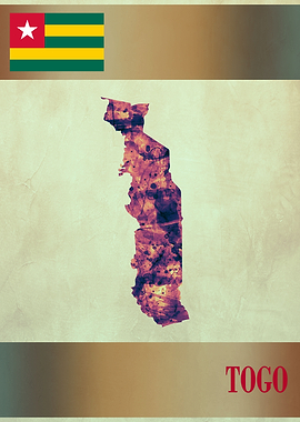 Togo Map with Flag